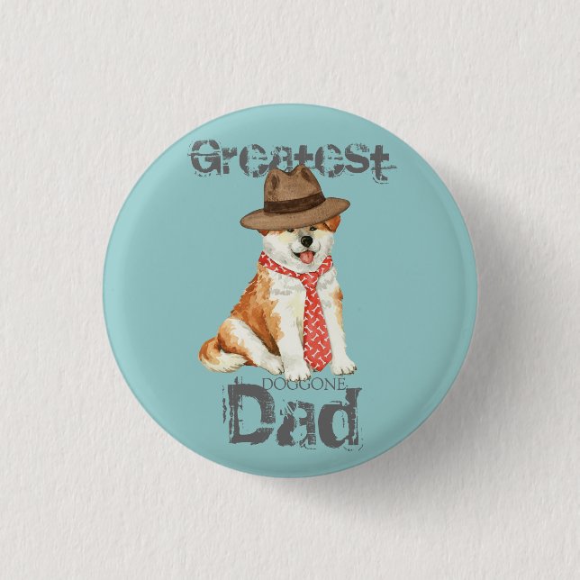 Chapa Redonda De 2,5 Cm Akita Dad (Anverso)