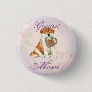 Chapa Redonda De 2,5 Cm Akita Heart Mom