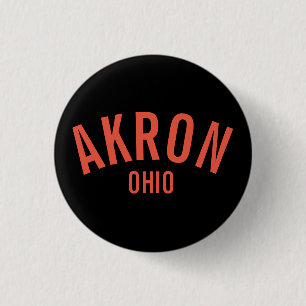 Chapa Redonda De 2,5 Cm Akron, Ohio Magnet
