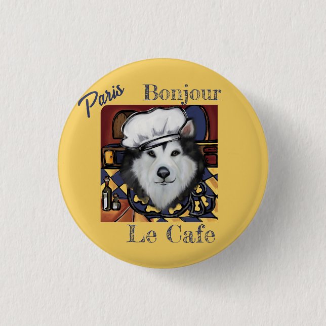 Chapa Redonda De 2,5 Cm Alaskan Malamute (Anverso)