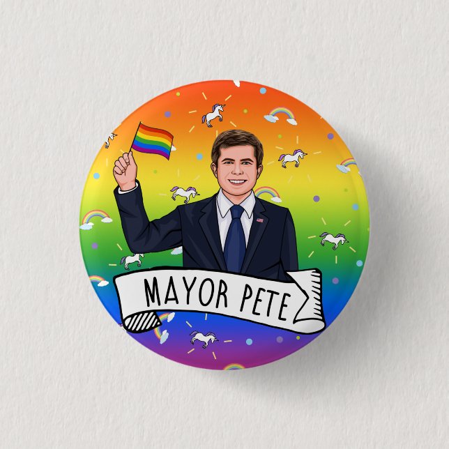 Chapa Redonda De 2,5 Cm Alcalde Pete Orgullo (Anverso)