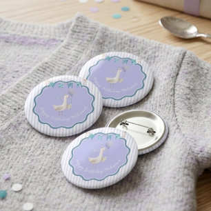 Chapa Redonda De 2,5 Cm Alfiler de Primer Cumpleaños Silly Goose Fiesta de