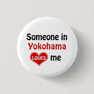 Chapa Redonda De 2,5 Cm Alguien en Yokohama me ama