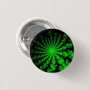 Chapa Redonda De 2,5 Cm Alien Fractal Burst