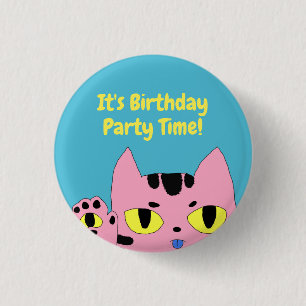 Chapa Redonda De 2,5 Cm Alien Pocket Cat