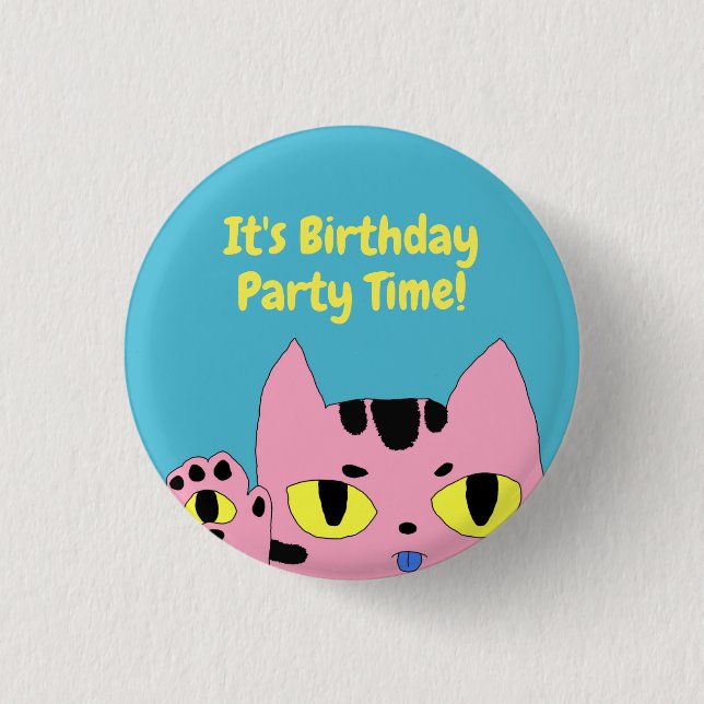 Chapa Redonda De 2,5 Cm Alien Pocket Cat (Anverso)