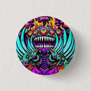 Chapa Redonda De 2,5 Cm Alimentando las guerras del arte - Ken Gage Art
