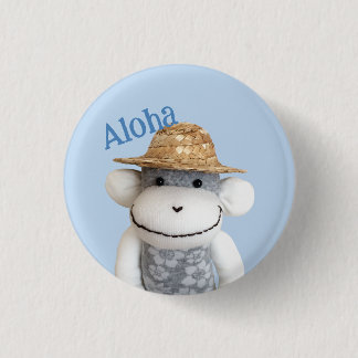 Chapa Redonda De 2,5 Cm Aloha Sock Monkey (Niño)