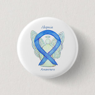Chapa Redonda De 2,5 Cm Alopecia Ángel Conciencia Cinta azul Personalizado
