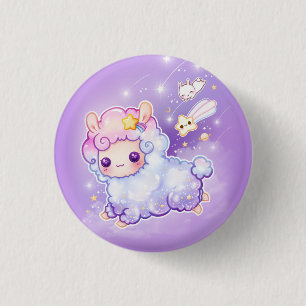 Chapa Redonda De 2,5 Cm Alpaca corta con estrella futbolista kawaii