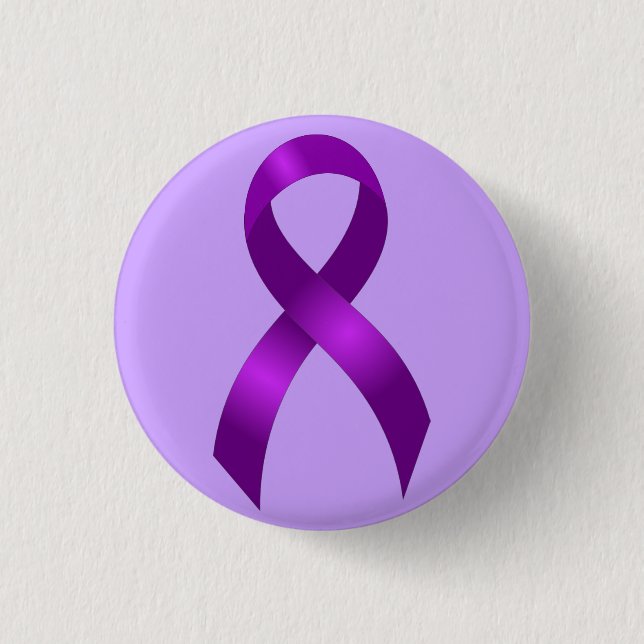 Chapa Redonda De 2,5 Cm Alzheimers el | Crohns y cinta púrpura de la (Anverso)