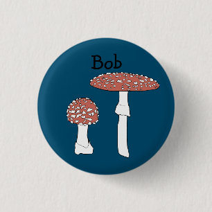 Chapa Redonda De 2,5 Cm Amanita Mushrooms Fun Fungi PERSONALIZAR IT