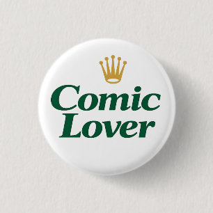 Chapa Redonda De 2,5 Cm Amante de Cómics Diseño en Negrita