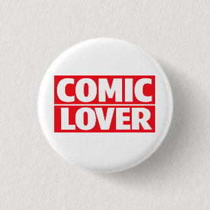 Chapa Redonda De 2,5 Cm Amante de Cómics Diseño Negrita