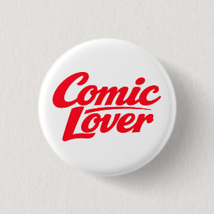 Chapa Redonda De 2,5 Cm Amante de Cómics Diseño Negrita