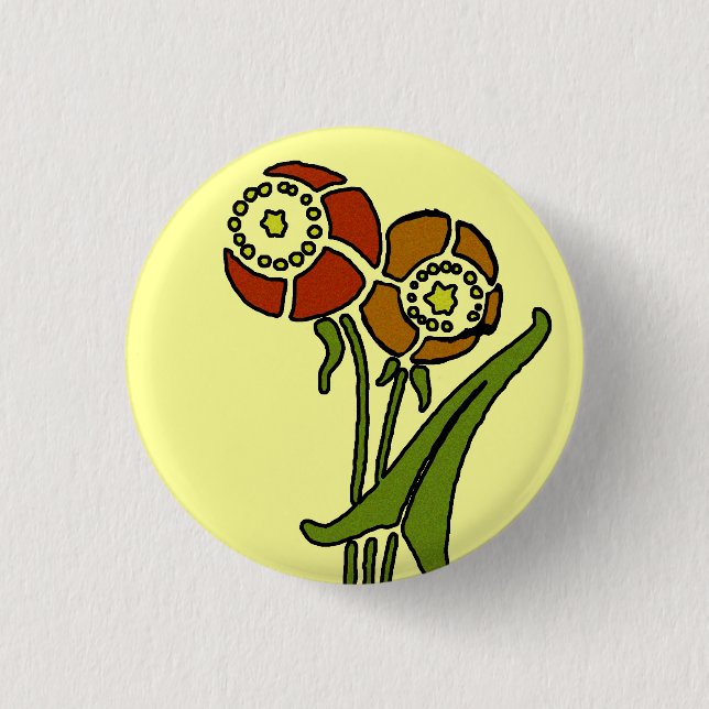 Chapa Redonda De 2,5 Cm Amapolas (Anverso)