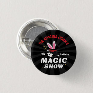 Chapa Redonda De 2,5 Cm Amazing Name Magician Birthday, Any Age Party