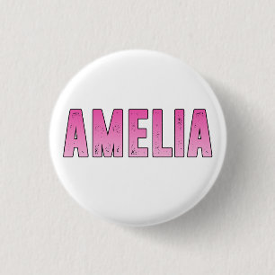 Chapa Redonda De 2,5 Cm Amelia pink name T-Shirt