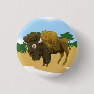 Chapa Redonda De 2,5 Cm American Bison