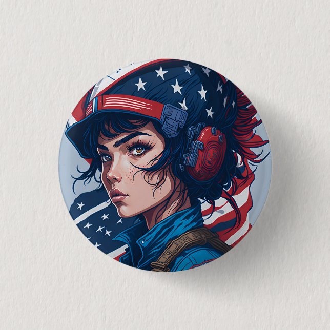 Chapa Redonda De 2,5 Cm american fan 13 (Anverso)