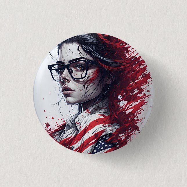 Chapa Redonda De 2,5 Cm american fan 8 (Anverso)