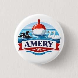 Chapa Redonda De 2,5 Cm Amery Wisconsin Lake Life Souvenir - Button