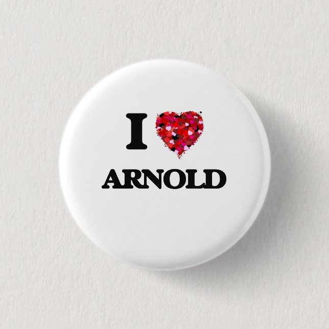 Chapa Redonda De 2,5 Cm Amo a Arnold (Anverso)