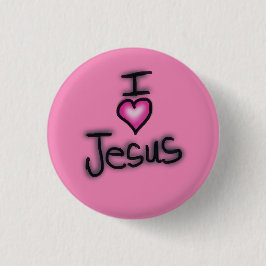 Chapa Redonda De 2,5 Cm Amo a Jesús Me Corazón Jesús Rosa