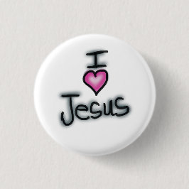 Chapa Redonda De 2,5 Cm Amo a Jesús Me encanta Jesús Blanco