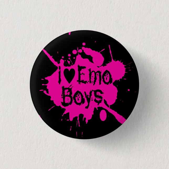 Chapa Redonda De 2,5 Cm "Amo A Los Niños De Emo" Paint Splatter (Anverso)