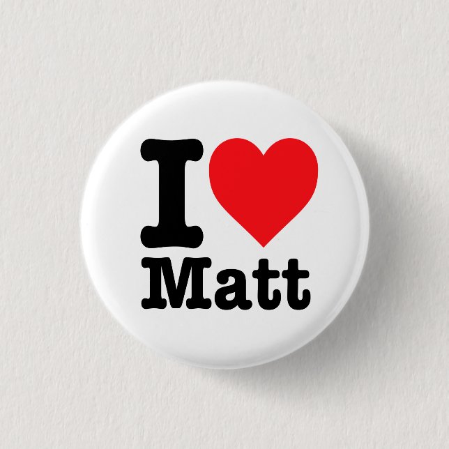 Chapa Redonda De 2,5 Cm "Amo a Matt" (Anverso)