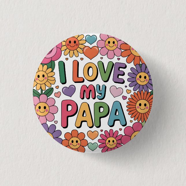 Chapa Redonda De 2,5 Cm Amo a mi papá (Anverso)