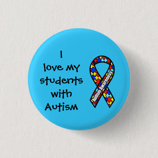 Chapa Redonda De 2,5 Cm Amo a mis estudiantes con autismo
