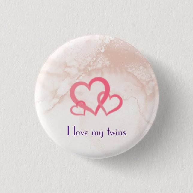 Chapa Redonda De 2,5 Cm Amo a mis gemelos (Anverso)