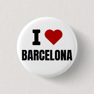 Chapa Redonda De 2,5 Cm Amo Barcelona - Me encanta Barcelona España