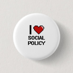 Chapa Redonda De 2,5 Cm Amo el diseño de Digitaces de la política social
