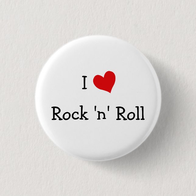 Chapa Redonda De 2,5 Cm Amo el rock 'n' Roll (Anverso)