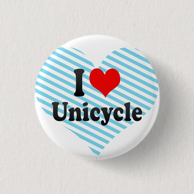 Chapa Redonda De 2,5 Cm Amo el Unicycle (Anverso)