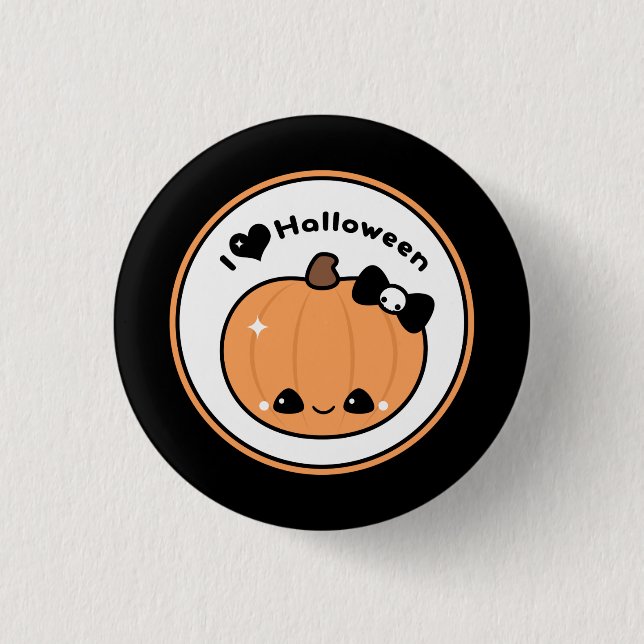Chapa Redonda De 2,5 Cm Amo Halloween (Anverso)