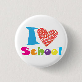 Chapa Redonda De 2,5 Cm Amo La Escuela. De vuelta a la escuela. Graduación