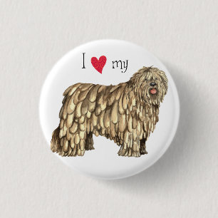 Chapa Redonda De 2,5 Cm Amo mi Bergamasco