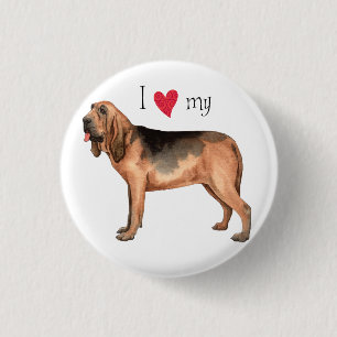 Chapa Redonda De 2,5 Cm Amo mi Bloodhound