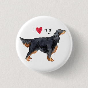 Chapa Redonda De 2,5 Cm Amo mi Gordon Setter