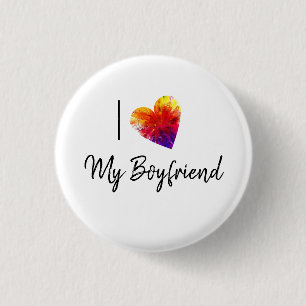 Chapa Redonda De 2,5 Cm Amo Mi Novio Pinback