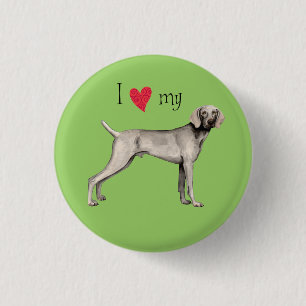 Chapa Redonda De 2,5 Cm Amo mi Weimaraner