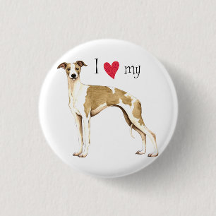 Chapa Redonda De 2,5 Cm Amo mi Whippet