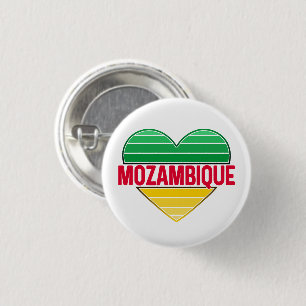 Chapa Redonda De 2,5 Cm Amo Mozambique, el corazón de Mozambique