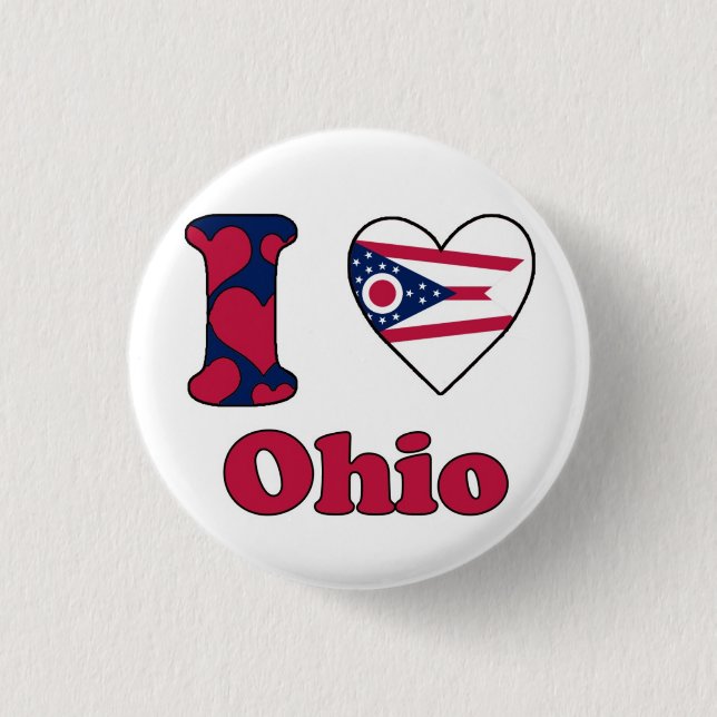 Chapa Redonda De 2,5 Cm Amo Ohio (Anverso)