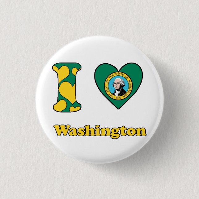 Chapa Redonda De 2,5 Cm Amo Washington (Anverso)