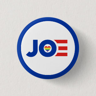Chapa Redonda De 2,5 Cm ¡Amor LGBTQ Joe Biden!